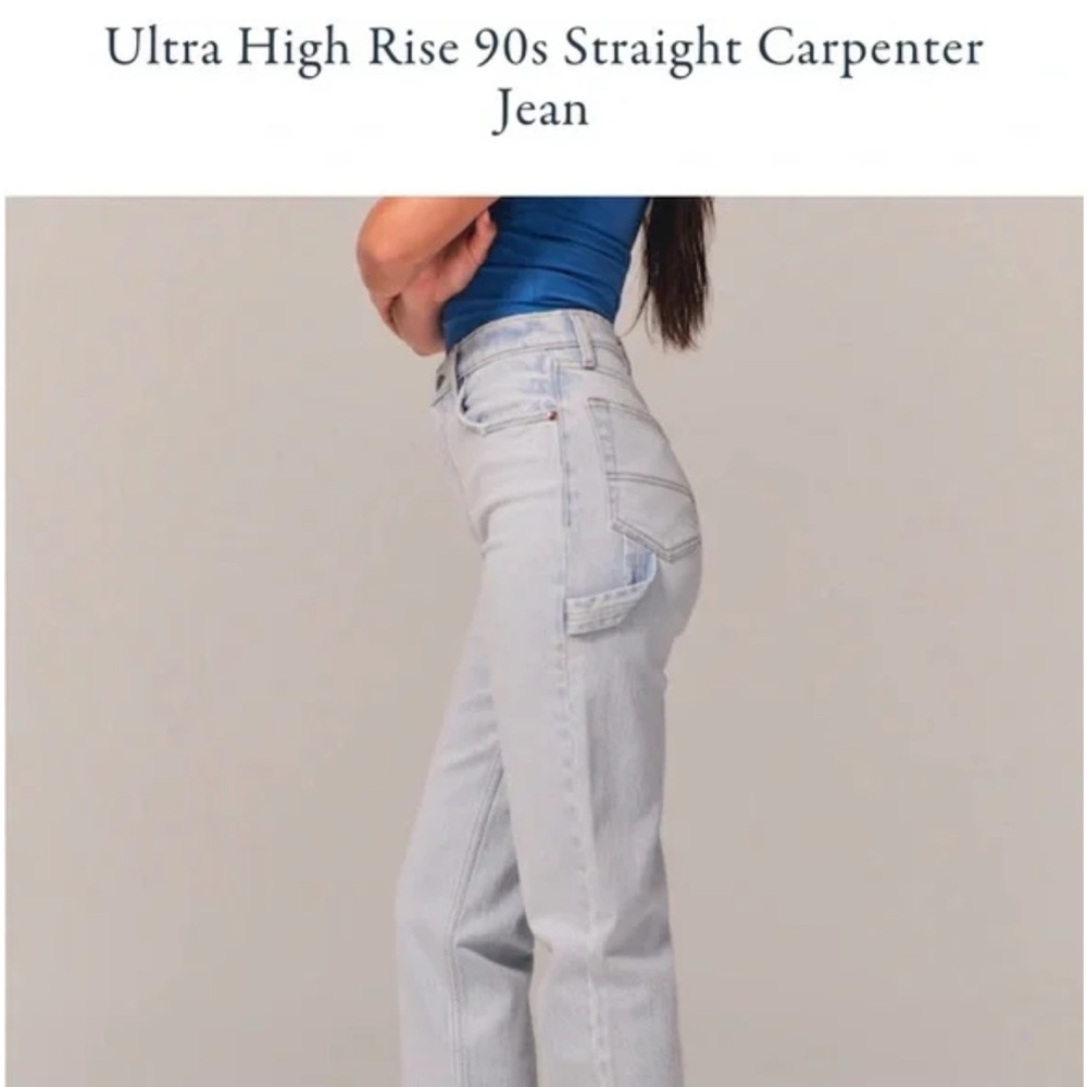 Abercrombie & Fitch High Rise 90s Straight Jeans - Light Blue
